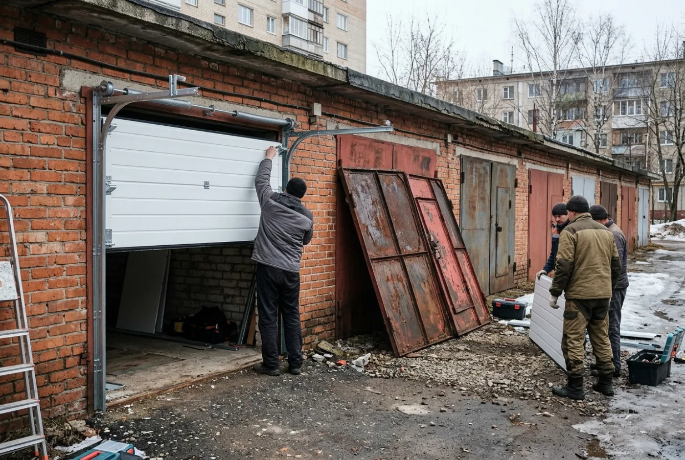 Замена гаражных ворот в Алупке
